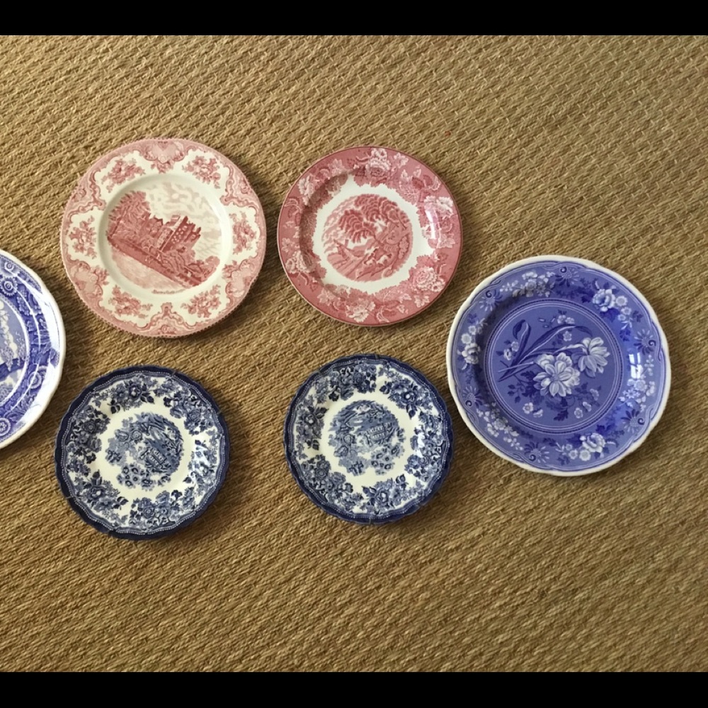 Set of 6 chinoiserie plates, Spode, Johnson bros.